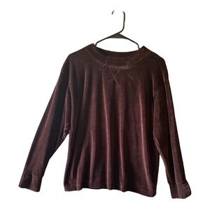 Wrap London Brown Velvet Satin Top Size 8